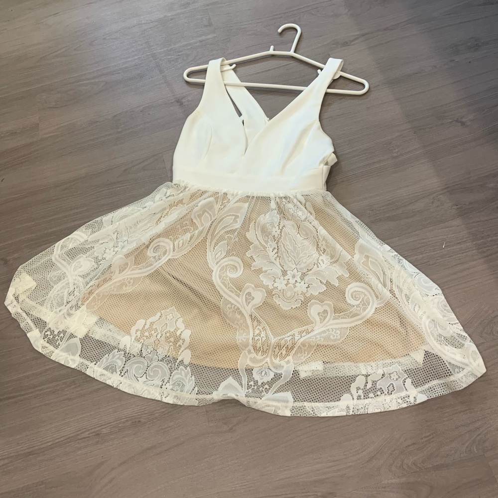 Charlotte Russe white semi-formal dress. Size M